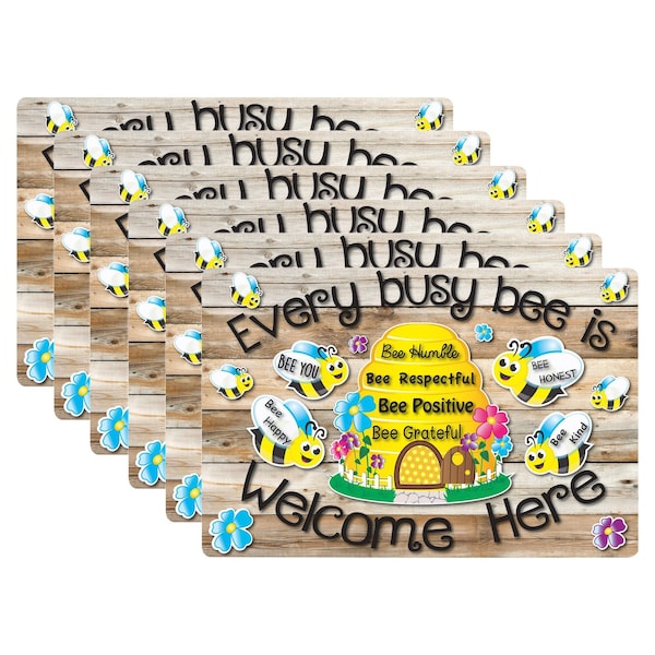 Smart Poly Computer Mouse Pad, 8in. x 10in., Every Busy Bee is Welcome Here, 6PK 12504 - main